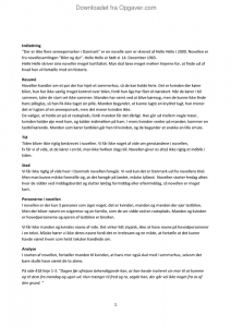 auroch gæld Opdatering Analyse af Helle Helle - Dansk - Opgaver.com