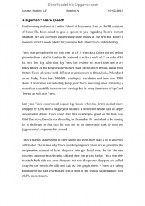 Assignment about tesco picture