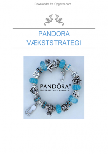 Pandora Vækststrategi Afsætning - Opgaver.com