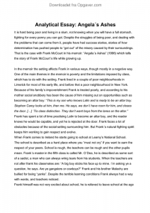 theme essay for angela's ashes