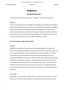 raymond carver neighbors short story