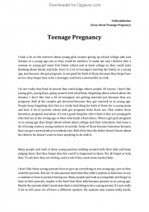 young pregnancy essay
