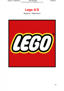 Lego Årsprøve - Afsætning -