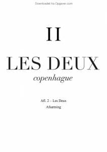 Afsætning Les Deux - - Opgaver.com