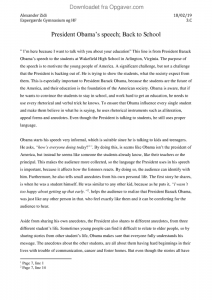 a speech by barack obama essay