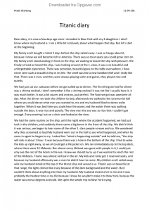 Titanic diary life onboard essay 07 image