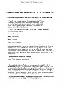 Hverdage computer and Analyseopgave ”Den sidste balkjole” af Herman Bang 1887 - Dansk -  Opgaver.com