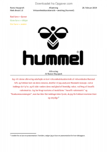 Afspejling Resistente dynamisk Hummel A/S - Afsætning - Opgaver.com