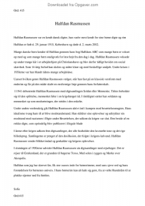Halfdan Rasmussen biografi - Dansk - Opgaver.com