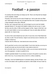 essay of football