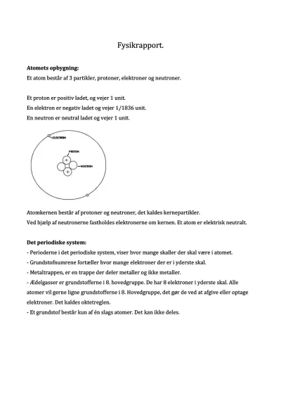 Atomets opbygning - Fysik - Opgaver.com