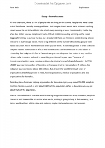 Homeless essay examples picture