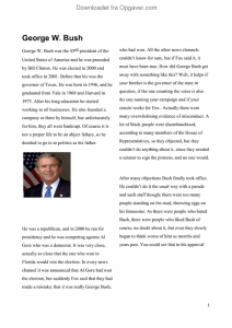 George W. Bush Essays