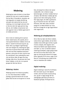 Overskrift til essay om mobning image